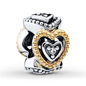 Set of Two Pandora spacers 14k gold and silver